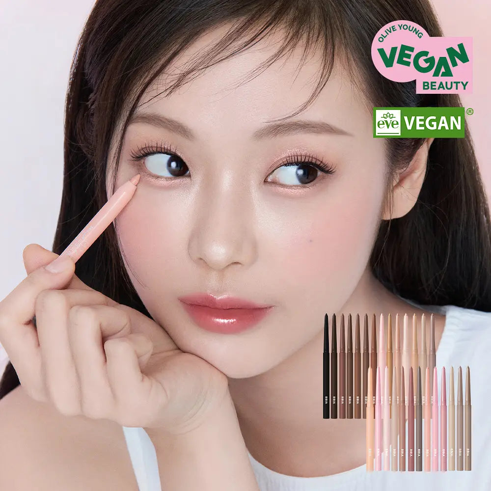 BBIA  Last Auto Gel Eyeliner 26 colors : maquillage yeux, femme asiatique, eyeliner gel et assortiment de 26 teintes visibles