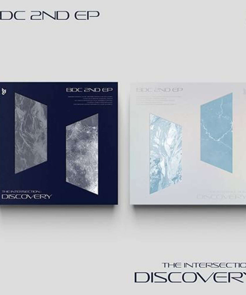 BDC - 2ND EP [THE INTERSECTION : DISCOVERY] Set - Album Kpop : coffret complet avec versions, visuels couverture bleu/gris.
