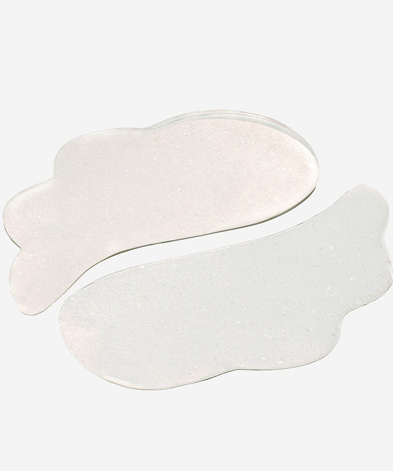 BEAUTY OF JOSEON Ginseng Retinal Elasticity Eye Patch 60 Sheets, patchs sous les yeux, texture blanc nacré, fond clair.