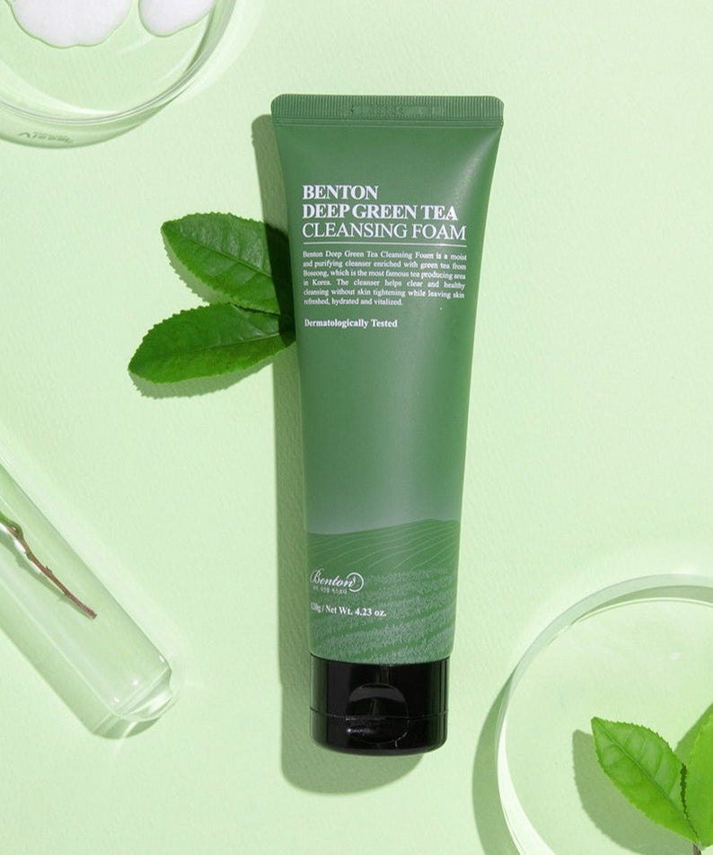 BENTON Deep Green Tea Cleansing Foam 120g disponible sur Ma petite Coree, ton Eshop 100% K-beauty en direct de Seoul
