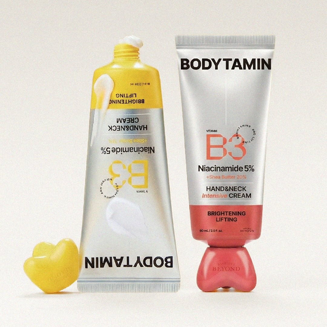 BEYOND Bodytamin B3 Hand&Neck Cream 60ml de BEYOND, sur fond clair, produits B3 pour mains et cou.