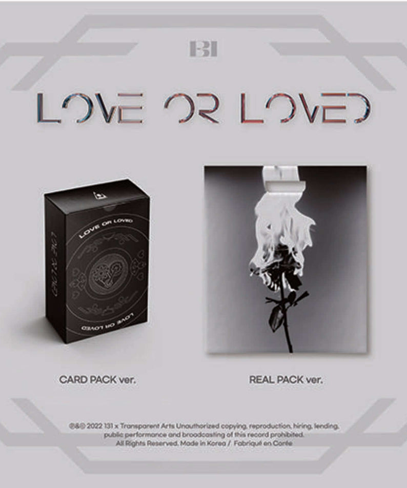B.I - [Love or Loved Part.1] (Set of 2) - Album Kpop : coffret deux versions, pack card & real, visuel affiche.