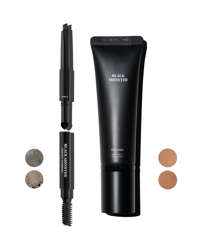 BLACK MONSTER First Impression Set de la marque BLACK MONSTER, sur fond blanc, kit maquillage yeux et crème