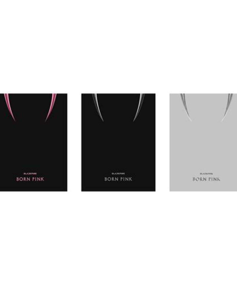 BLACKPINK - 2nd ALBUM [BORN PINK] (BOX SET ver.)(SET) - Album Kpop, coffret complet avec pochettes noir/rose sur fond blanc.