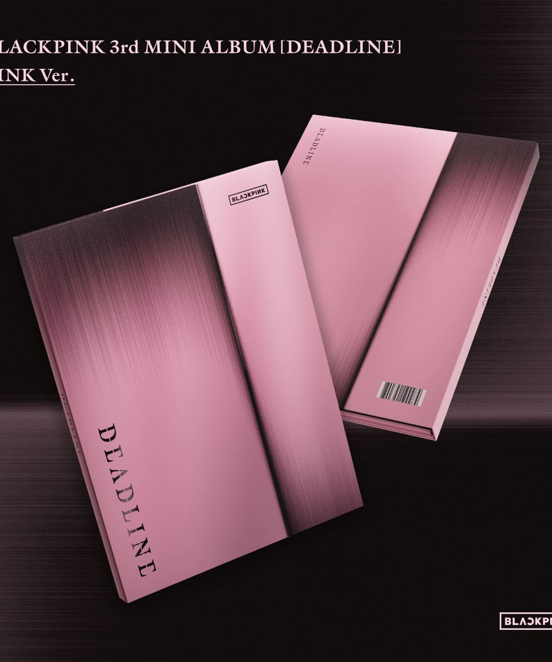 BLACKPINK - 3rd MINI ALBUM [DEADLINE] (PINK Ver.) - Album Kpop : pochettes roses sur fond sombre, marque BLACKPINK.