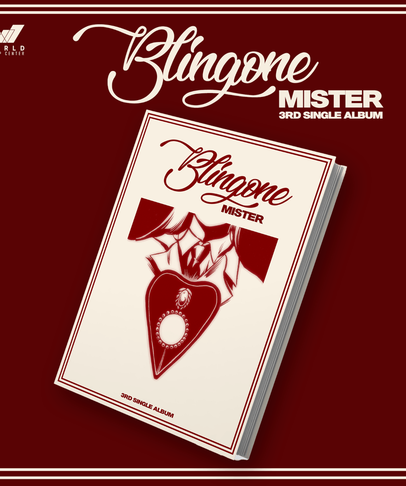 BLINGONE - 3rd Album [MISTER] - Album Kpop : pochette rouge et blanche “MISTER” avec livret, marque BLINGONE