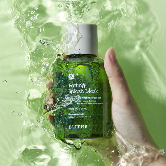 BLITHE Patting Splash Mask Soothing & Healing Green Tea 70ml/150mlm/300ml en stock sur Ma Petite Corée