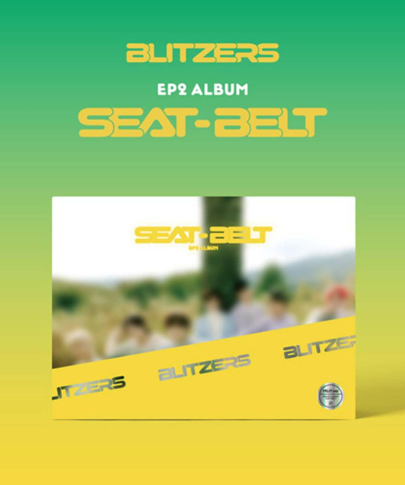 BLITZERS - EP2 [SEAT-BELT] (MISS VER.) - Album Kpop, visuel pochette BLITZERS sur fond vert gradient, SEAT-BELT