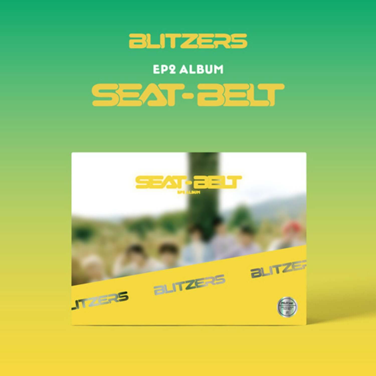 BLITZERS - EP2 [SEAT-BELT] (MISS VER.) - Album Kpop, visuel pochette BLITZERS sur fond vert gradient, SEAT-BELT