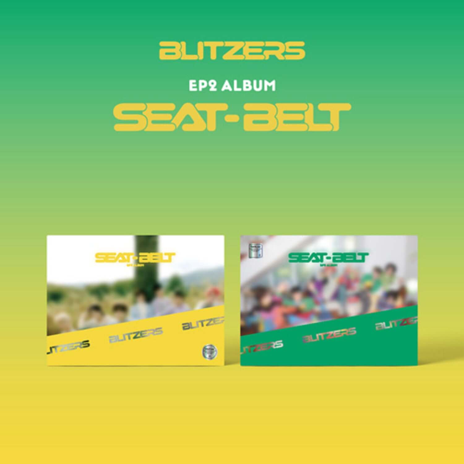 BLITZERS - EP2 [SEAT-BELT] (SET VER.) - Album Kpop de BLITZERS, visuel set complet sur fond vert, coffret