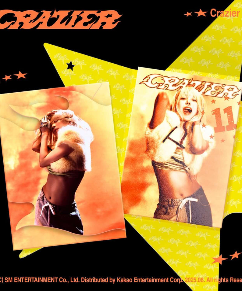 BOA - 11th Album [Crazier] (Crazier ver.) - Album Kpop, visuel jaune noir avec photos promo et texte Crazier ver.