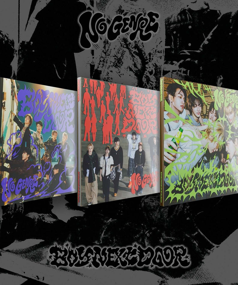 BOYNEXTDOOR - [No Genre] (Random 1 of 3) - Album Kpop : pochette style graffiti, visuel nocturne avec trois covers.