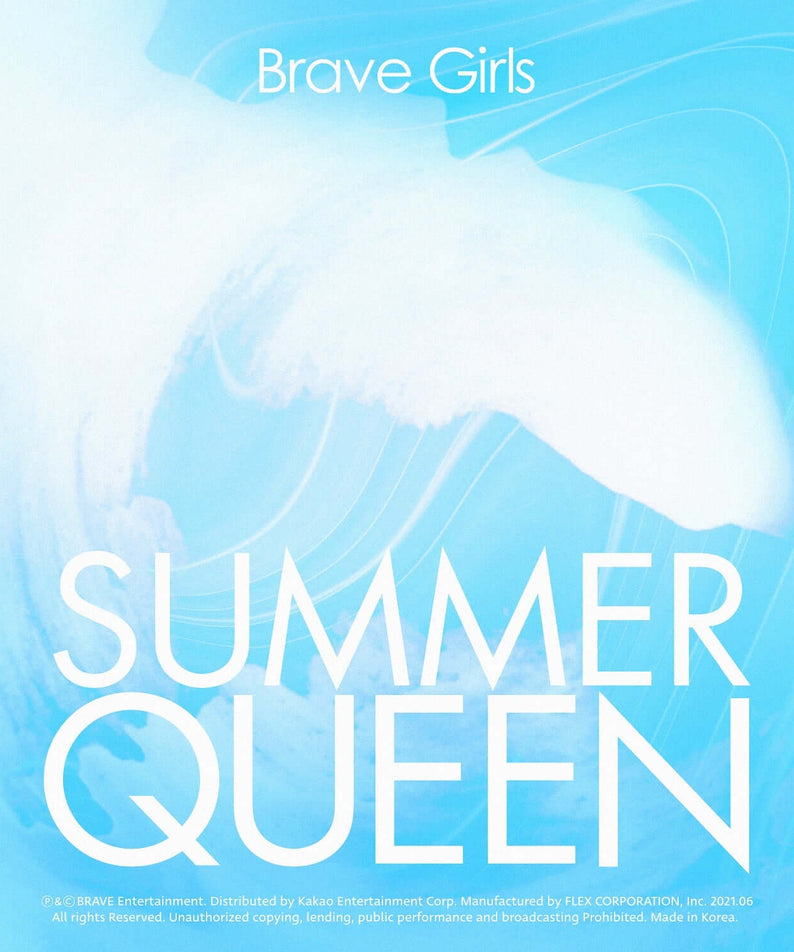 BRAVE GIRLS - 5th Album [Summer Queen] - Album Kpop, visuel bleu “Summer Queen” avec pochette et logo Brave Girls
