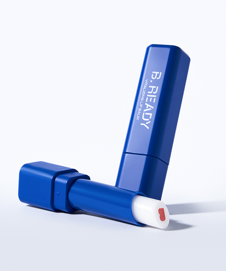 B.READY Wake Up Vitality Lip Balm 3g de la marque BE.READY, photo sur fond blanc, stick bleu ouvert