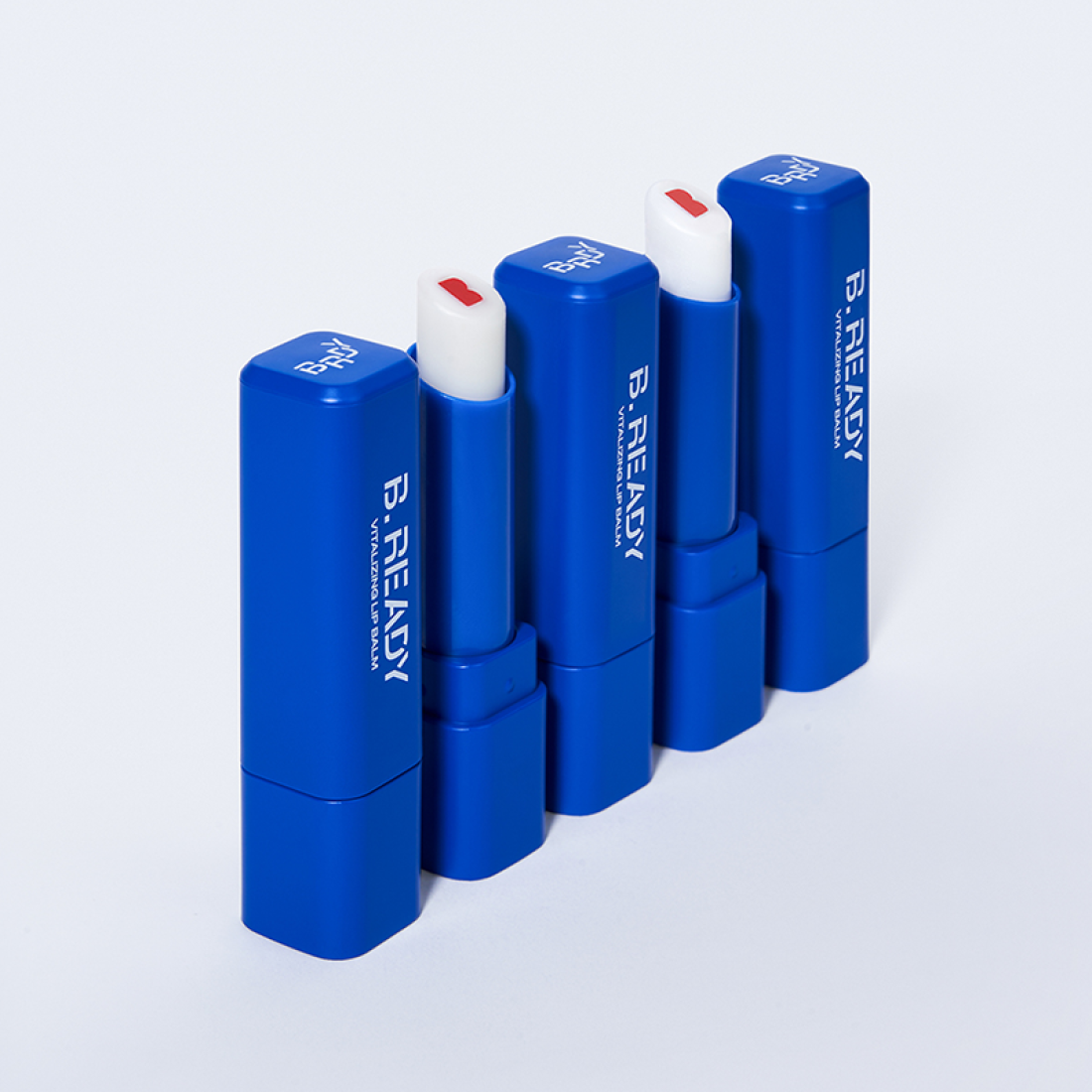 B.READY Wake Up Vitality Lip Balm 3g, baume à lèvres de marque BE.READY sur fond blanc, packaging bleu.