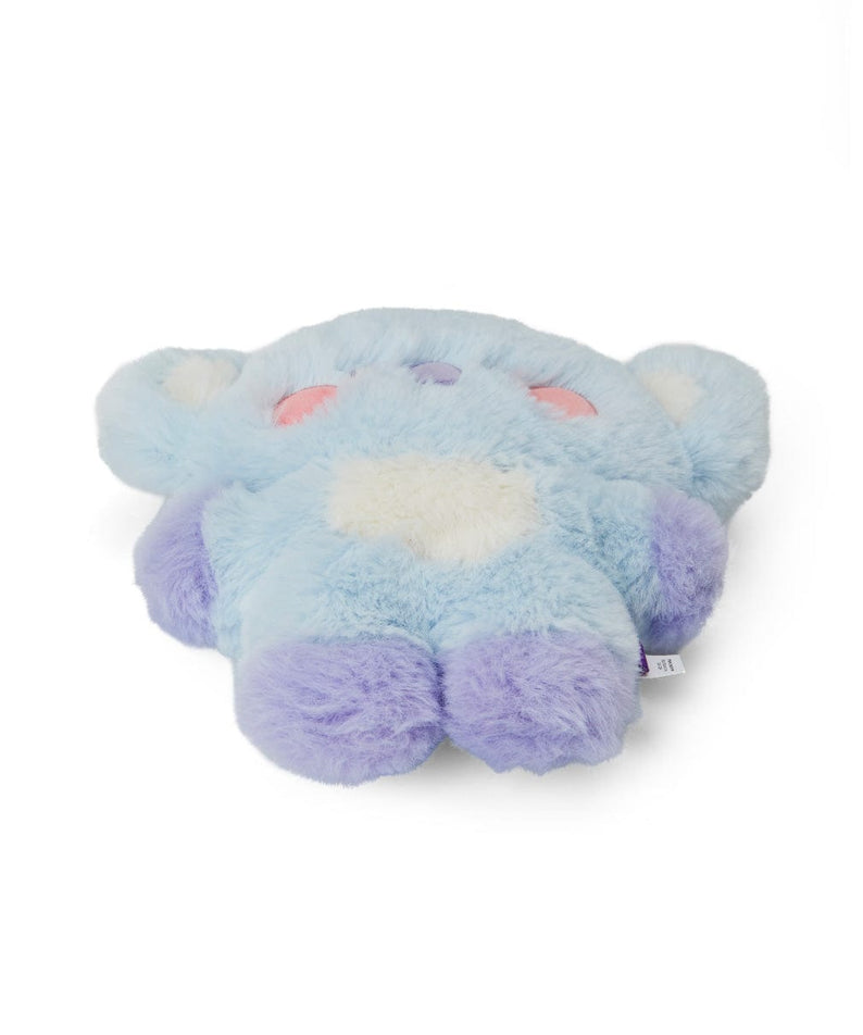 BT21 BABY KOYA FLAT FUR STANDING DOLL PURPLE HEART EDITION, peluche koala RM, fond blanc, aspect plat et doux.