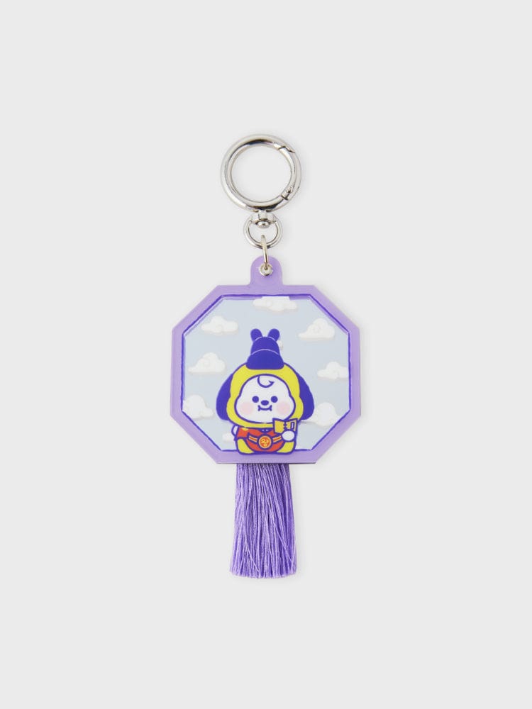 BT21 CHIMMY BABY MIRROR KEYRING K-EDITION ver.2 : porte-clés miroir CHIMMY, petit chiot Jimin, violet, accessoire officiel LINE