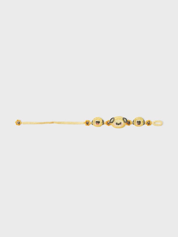 BT21 CHIMMY BRACELET BIG & TINY EDITION LINE FRIENDS, bracelet kawaii CHIMMY et charms sur fond clair