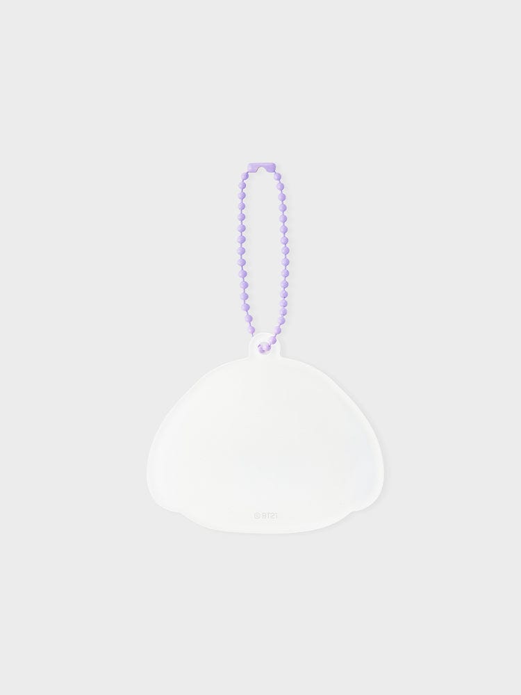 BT21 CHIMMY NEWBORN BABY LENTICULAR 3D KEYRING, porte-clés officiel LINE en forme de chiot, fond clair, effet lenticulaire 3D.