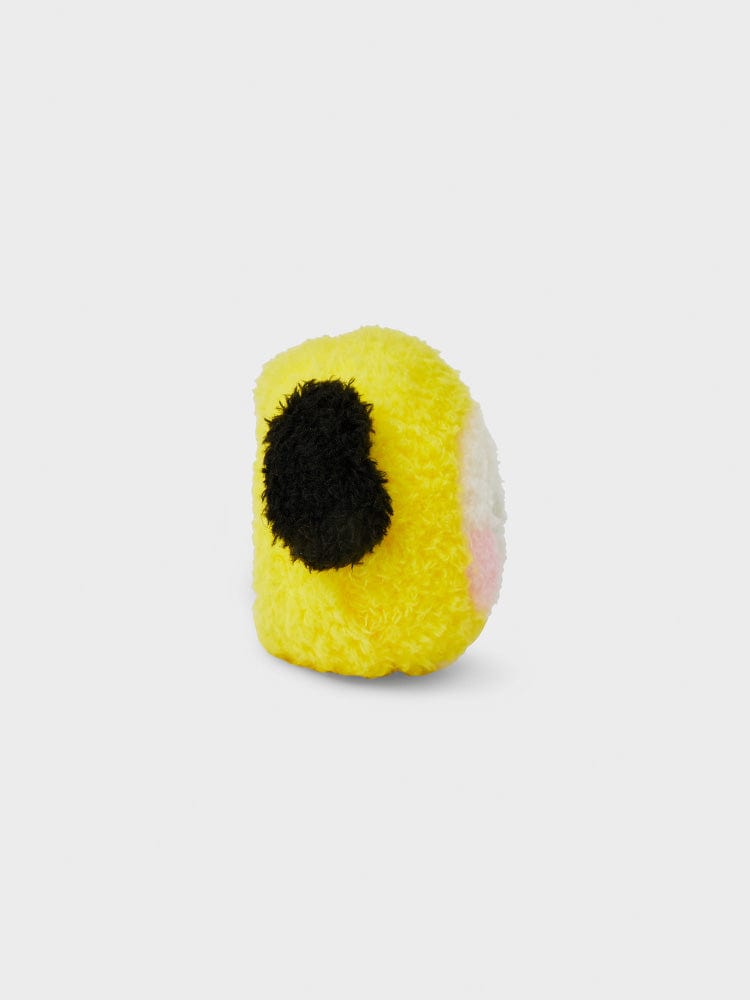 BT21 CHIMMY minini HANDHELD MIRROR GLITTER EDITION, miroir à paillettes jaune, figurine CHIMMY sur fond clair LINE FRIENDS