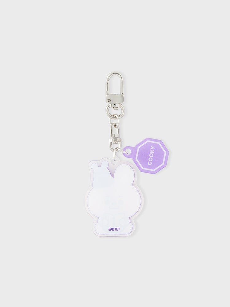 BT21 COOKY BABY ACRYLIC KEYRING K-EDITION ver.2, porte-clés acrylique LINE FRIENDS avec COOKY sur fond clair