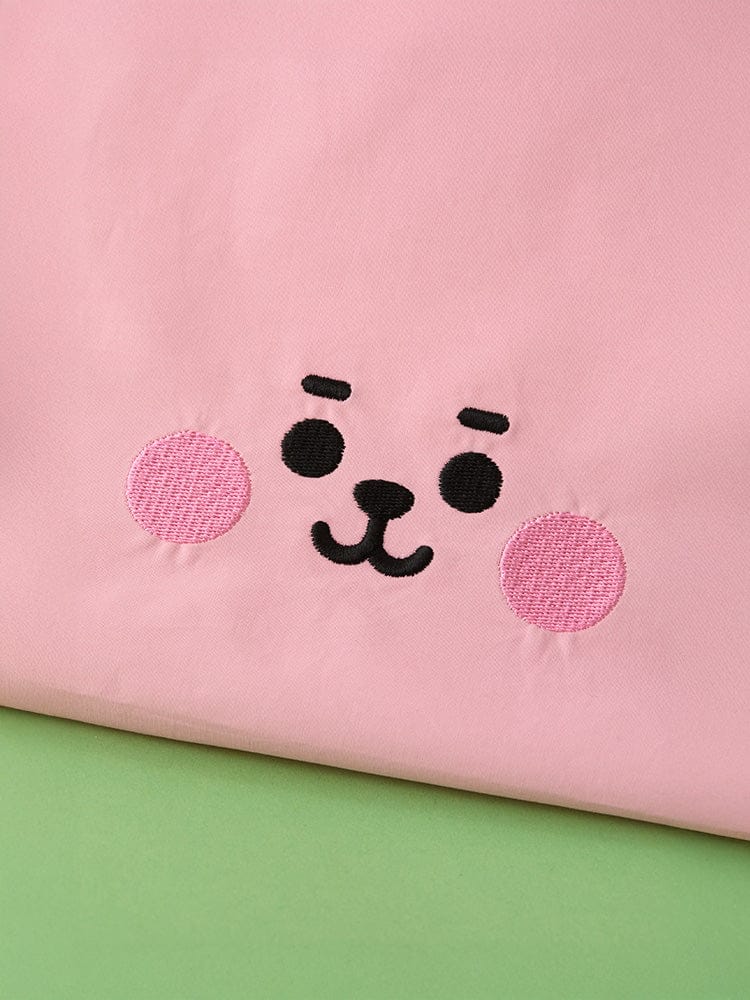 BT21 COOKY BABY BASIC ECO BAG LINE FRIENDS, pochette bébé rose avec visage de COOKY, design officiel sous licence.