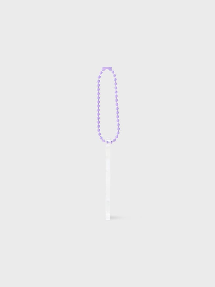 BT21 COOKY NEWBORN BABY LENTICULAR 3D KEYRING LINE FRIENDS, porte-clés COOKY en pendentif violet sur fond clair.