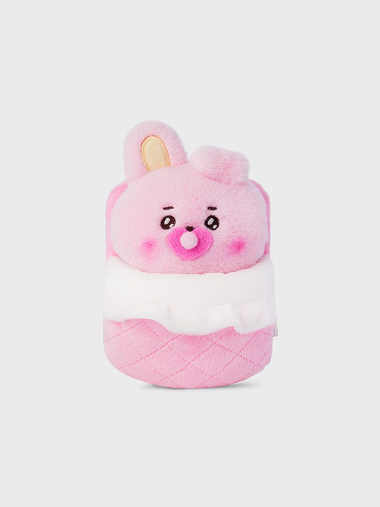 BT21 COOKY NEWBORN BABY PLUSH peluche officielle LINE FRIENDS, lapin rose dans un emballage type nouveau-né