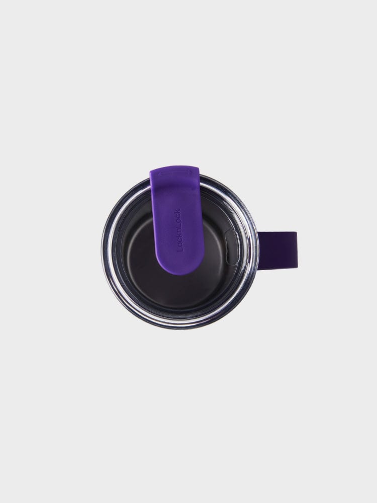 BT21 COOKY TUMBLER PURPLE OF WISH EDITION par LINE FRIENDS, vue de dessus sur fond clair, ambiance kawaii