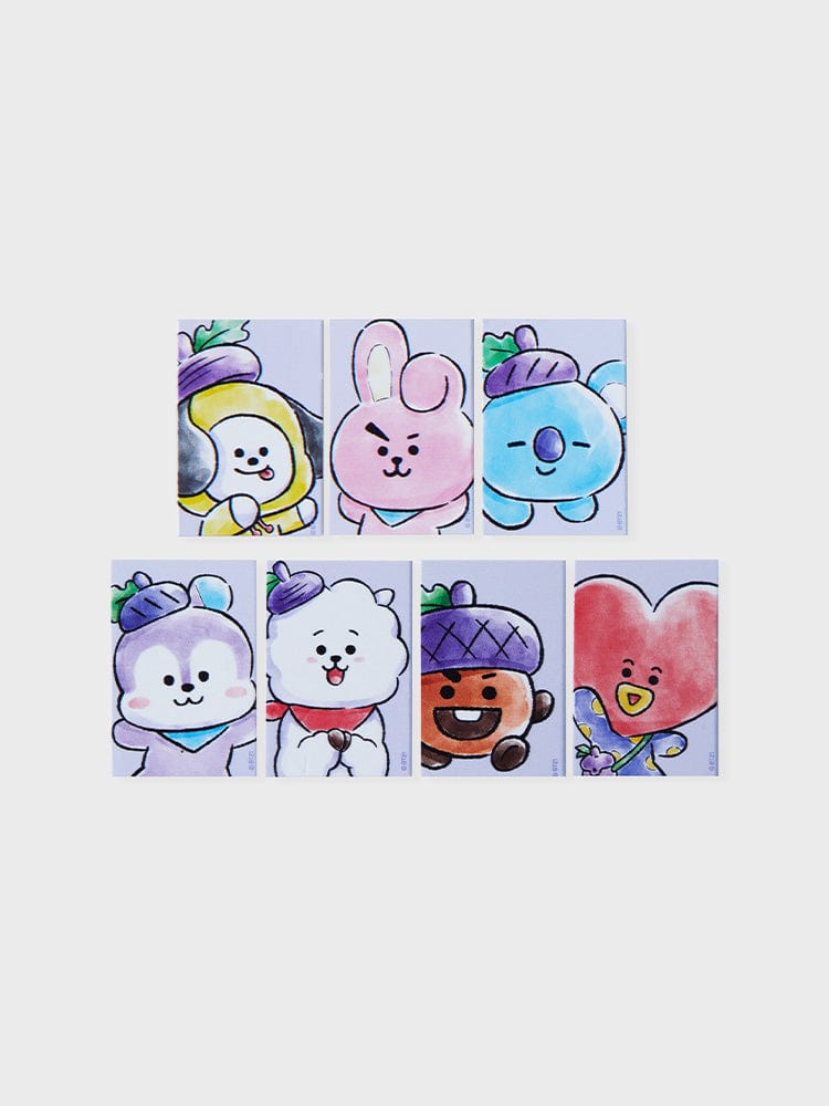 BT21 COSTUME PLUSH CLOSET - VEST HOPE IN LOVE : peluches décoratives LINE FRIENDS, personnages BTS, sur fond clair, collage.