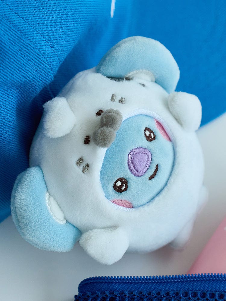 BT21 KOYA BABY MINI DOLL OCEAN FRIENDS, peluche officielle KOYA koala en fleur, bleu océan, décor chambre