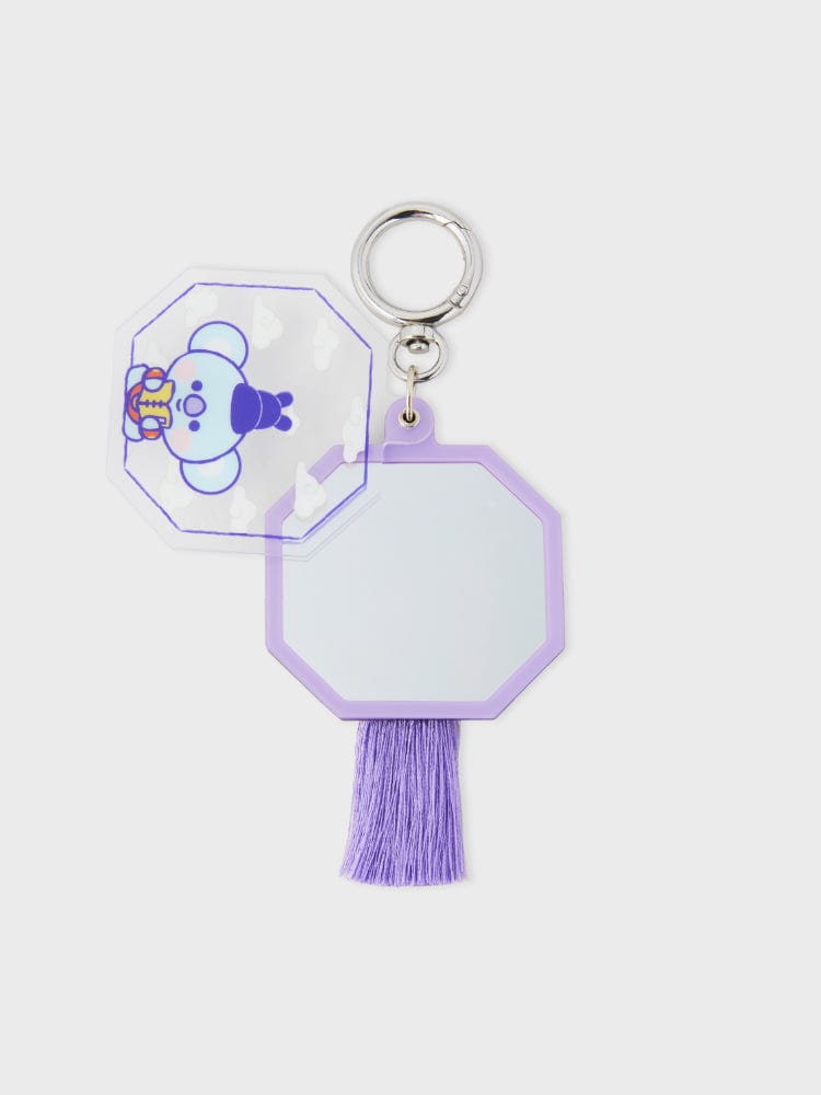 BT21 KOYA BABY MIRROR KEYRING K-EDITION ver.2 : porte-clés miroir KOYA, look baby, accessoire Line Friends sur fond clair