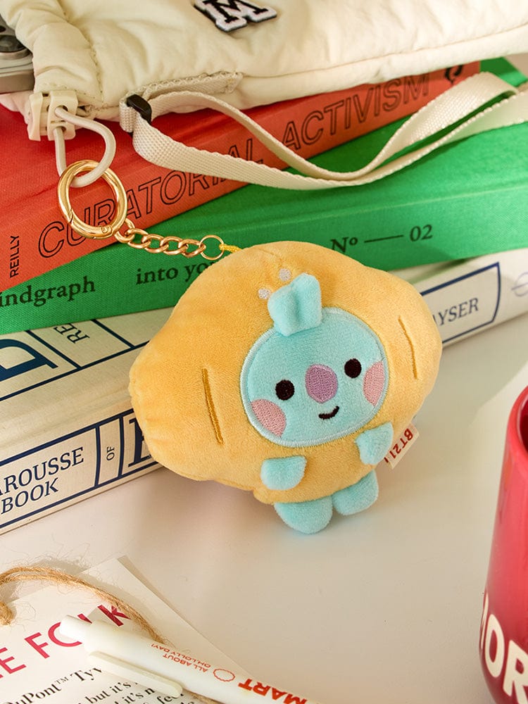 BT21 KOYA BABY PLUSH KEYRING BAKERY SHOP : porte-clés peluche KOYA en tissu jaune sur accessoires de librairie, LINE FRIENDS