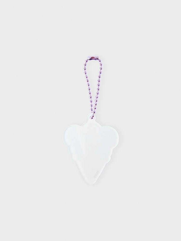 BT21 KOYA LENTICULAR 3D KEYRING ON THE CLOUD EDITION, porte-clés KOYA sur fond clair, accessoire officiel LINE FRIENDS.