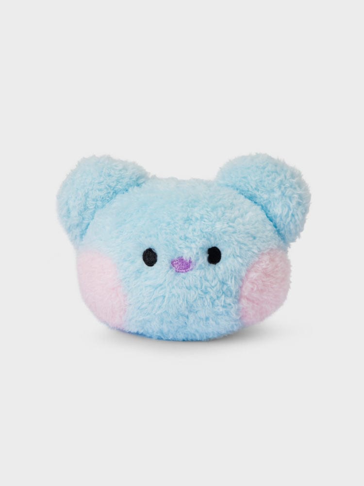 BT21 KOYA minini HANDHELD MIRROR GLITTER EDITION, peluche KOYA bleue avec miroir pailleté, fond clair, style mignon
