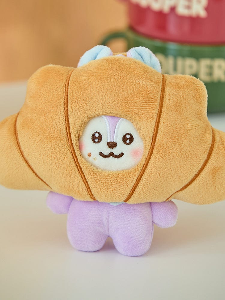 BT21 MANG BABY COSTUME PLUSH DOLL BAKERY SHOP : peluche bébé MANG en costume, visuel en boutique, style mignon BTS