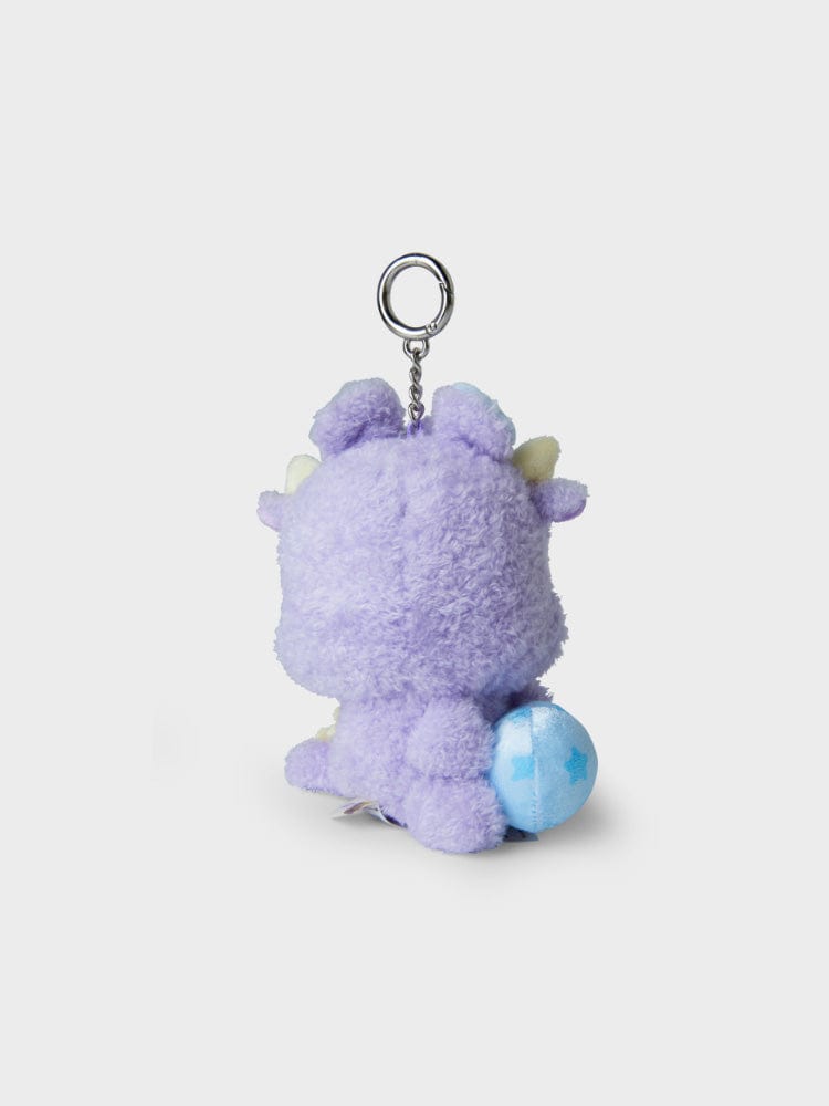 BT21 MANG BABY DOLL KEYRING DRAGON EDITION, porte-clés LINE FRIENDS : peluche bébé mauve Dragon, sur fond clair