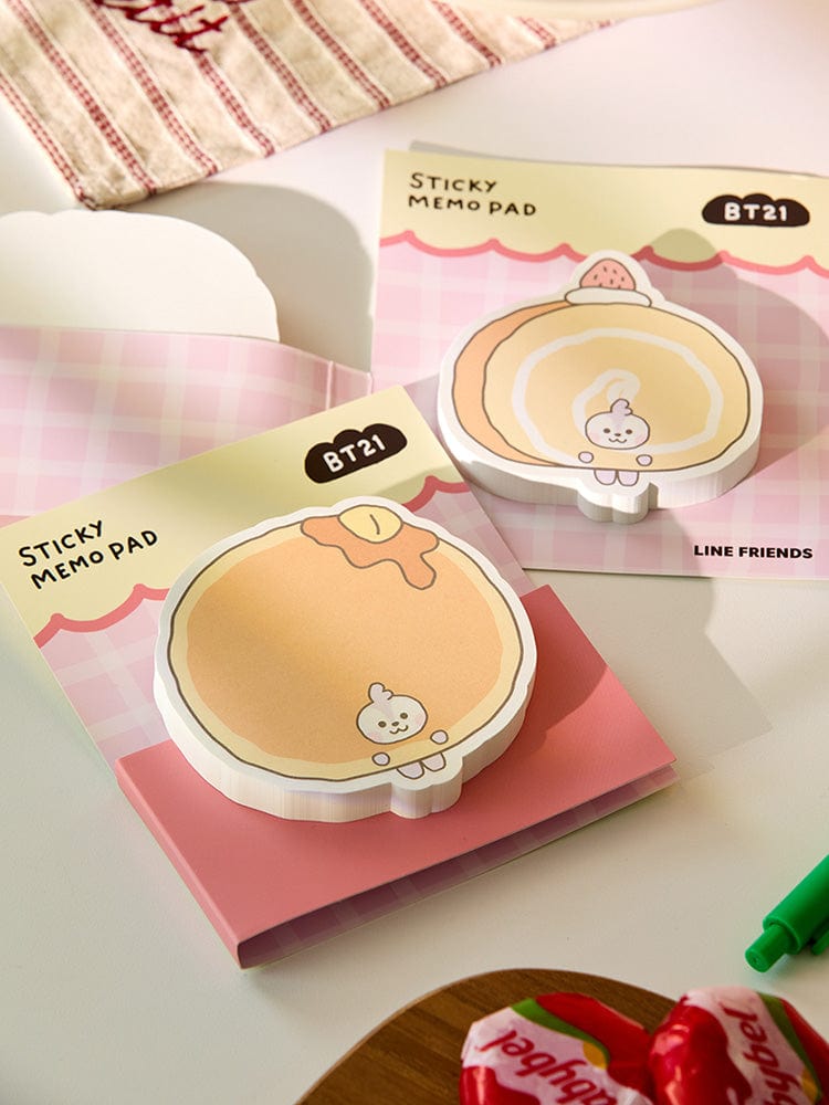 BT21 MANG BABY STICKY MEMO NOTEPADS BAKERY SHOP : bloc notes autocollants LINE FRIENDS avec poney MANG, table de boulangerie