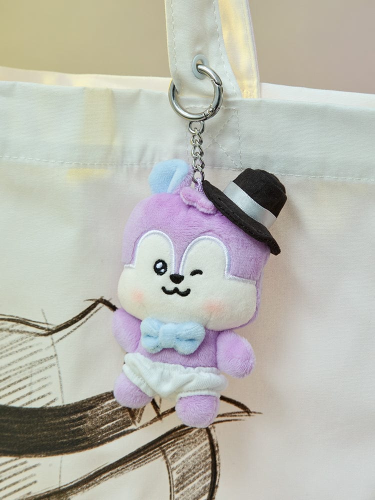 BT21 MANG Baby Born to Dance Small Doll Keychain (Fedora), porte-clés peluche MANG masqué sur sac, style K-pop BT21.