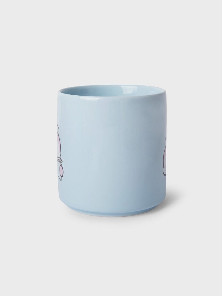 BT21 MANG MUG CUP (12 OZ) NEW BASIC EDITION, mug bleu avec personnage MANG sur fond clair, style kawaii LINE FRIENDS.