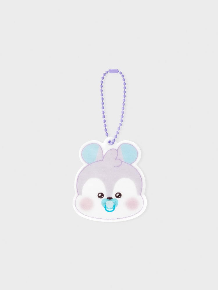BT21 MANG NEWBORN BABY LENTICULAR 3D KEYRING, porte-clés LINE FRIENDS officiel, poney mascotte MANG, fond clair