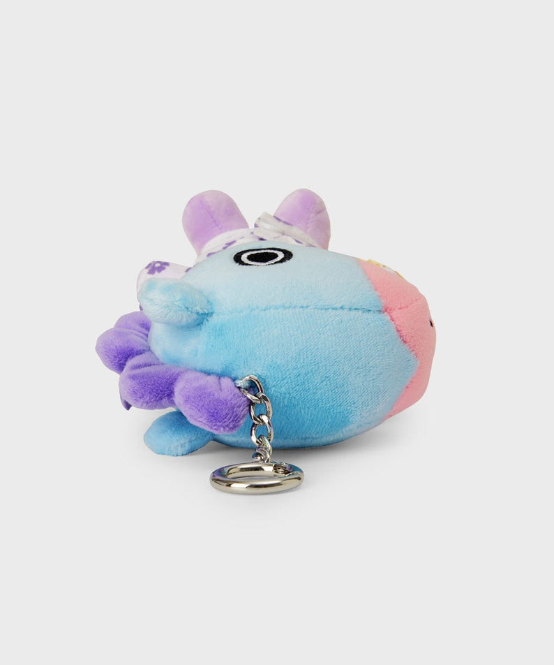 BT21 MANG SUMMER LANE BODY BAG CHARM porte-clés LINE FRIENDS, peluche MANG danseur masqué, sur fond clair