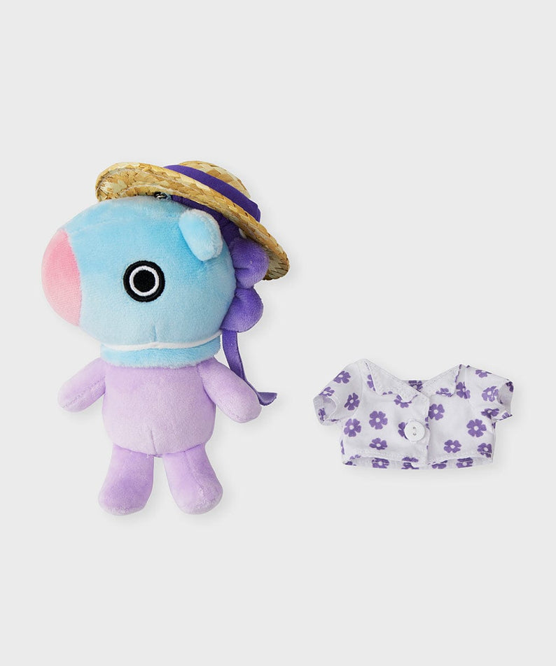 BT21 MANG SUMMER LANE BODY BAG CHARM porte-clés MANG j-hope, figurine K-pop bleu violet avec bandana, accessoires LINE FRIENDS.