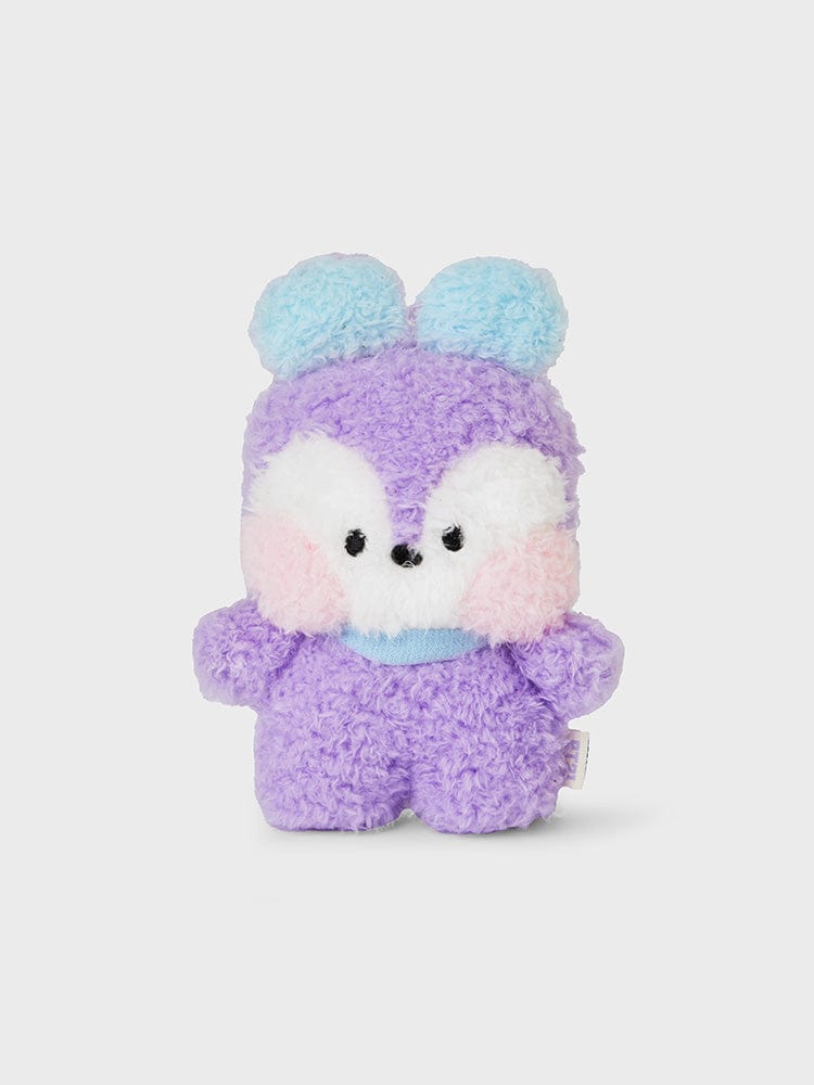BT21 MANG minini MINI DOLL officielle : peluche poney danseur masqué j-hope, décor chambre, fond clair.