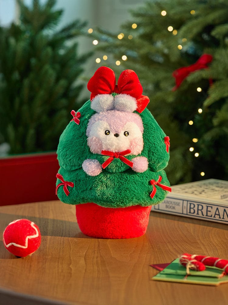 BT21 MANG minini TREE PLUSH PETITE HOLIDAY : peluche BT21 Mang au sapin, décor festive, chambre de Noël