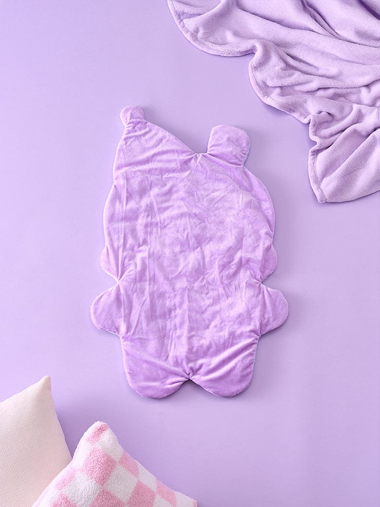 BT21 NEW BASIC MANG SWEET DREAMS CHARACTER KNEE BLANKET : couverture genou violette officielle LINE FRIENDS, design kawaii sur fond violet.
