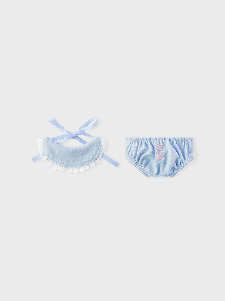 BT21 NEWBORN BABY CLOSET - DIAPER, ensemble layette bleu (culotte + couche) sur fond clair, peluche LINE FRIENDS