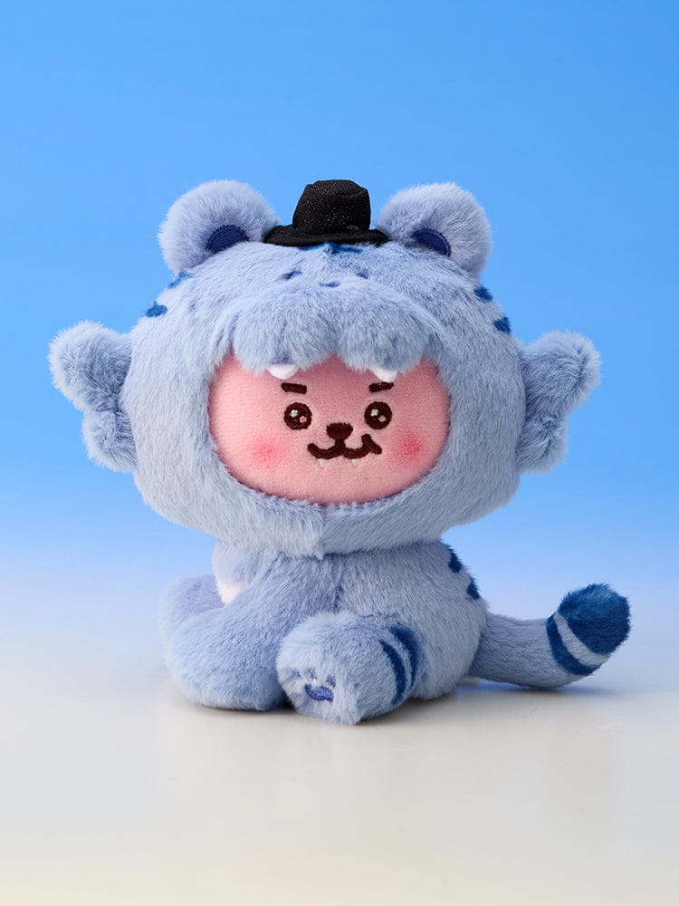 BT21 PLUSH K-HORANG peluche officielle LINE FRIENDS, personnage K-Horang bleu, fond bleu ciel, photo produit