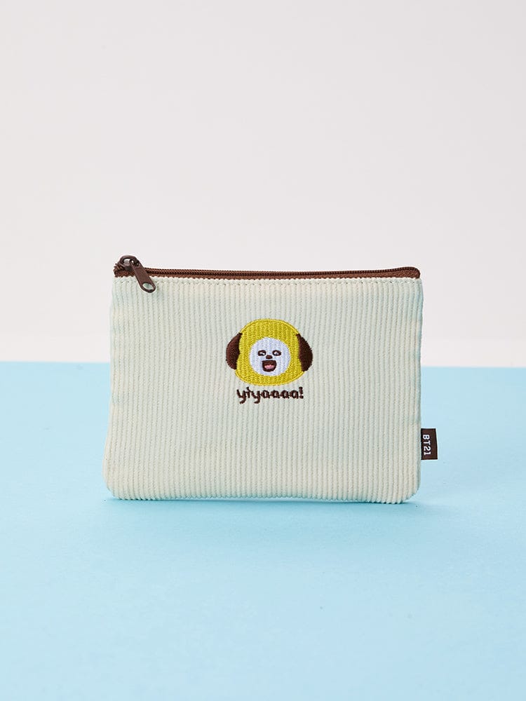 BT21 RANDOM SPEECH BUBBLE STAMP TODAY'S FACE (1P) — petit stamp BT21 avec bulle de parole, pochette textile, licence LINE FRIENDS