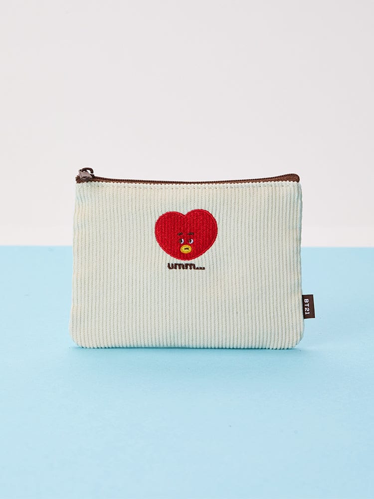 BT21 RANDOM SPEECH BUBBLE STAMP TODAY'S FACE (1P) : pochette LINE FRIENDS avec visage BT21 rouge sur fond bleu clair